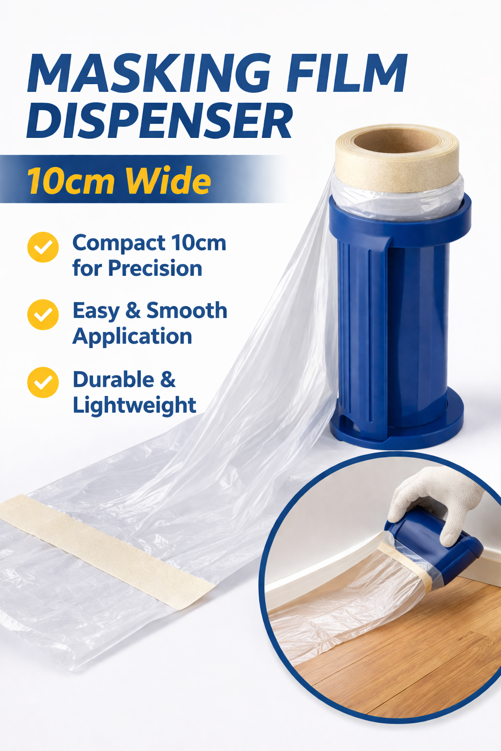Compact Masking Film Dispenser 10cm – Precision Tool