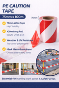 PE Caution Tape 75mm x 100m – High Visibility Safety Tape