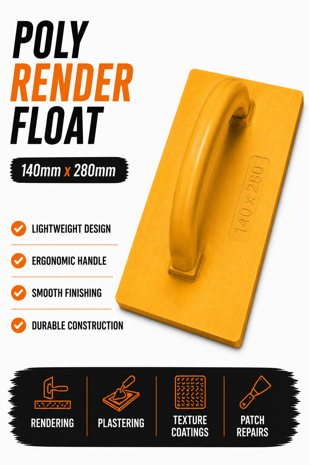 Poly Render Float 140mm x 280mm – Professional Rendering Tool