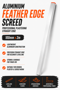 Aluminium Feather Edge Screed 100mm x 2m – Professional Plastering Straight Edge