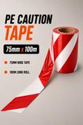 PE Caution Tape 75mm x 100m – High Visibility Safety Tape