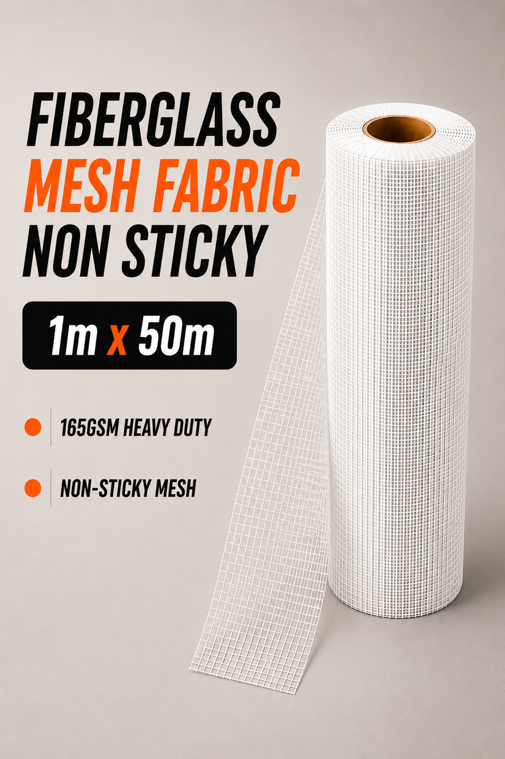 Fibreglass Mesh Fabric 1m x 50m – Heavy Duty Reinforcement Mesh