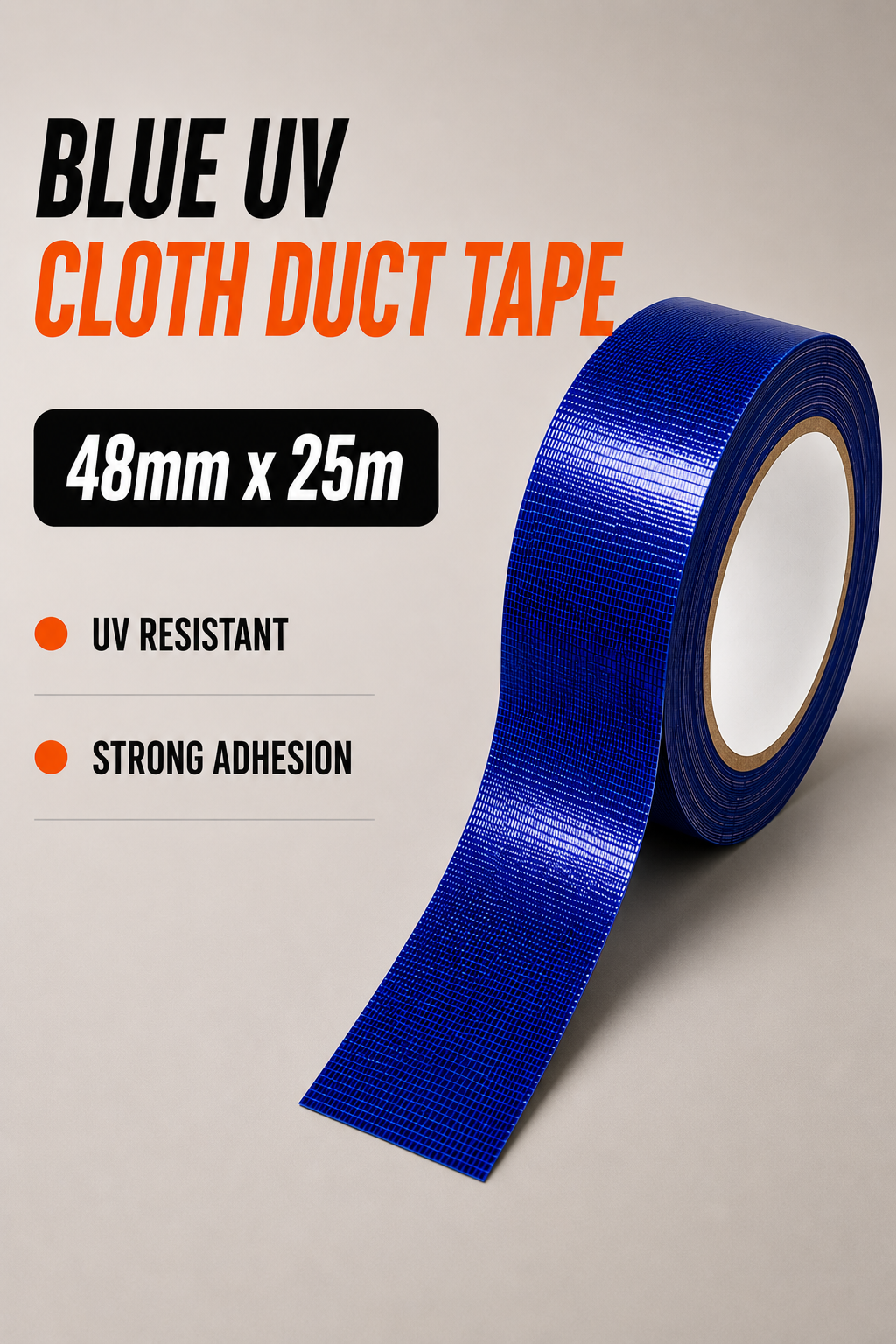Blue UV Cloth Duct Tape 48mm x 25m – Heavy Duty Outdoor Tape