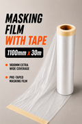 Masking Film with Tape 1100mm x 30m – Pre-Taped Surface Protection Film