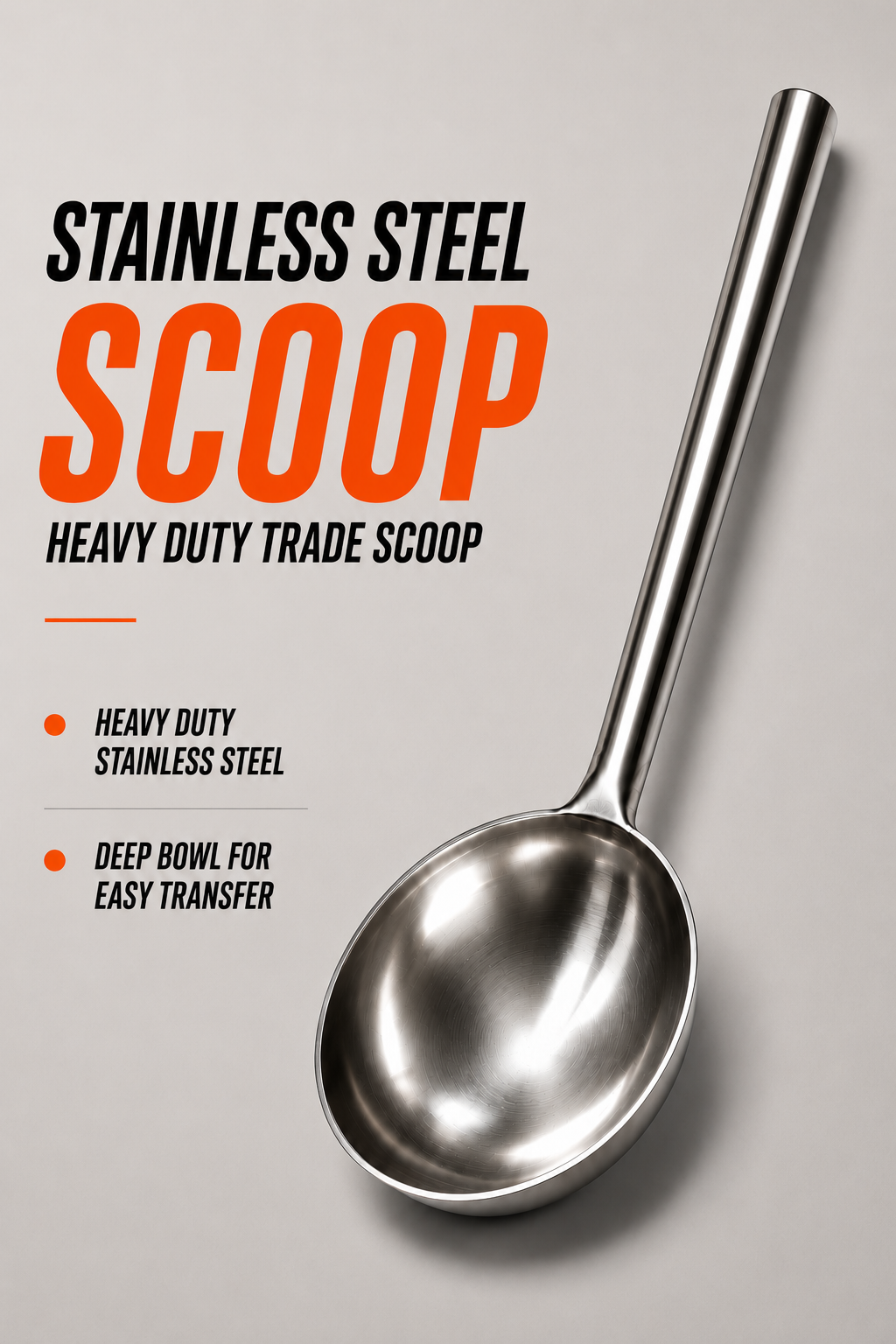 Stainless Steel Scoop – Heavy Duty Trade Scoop