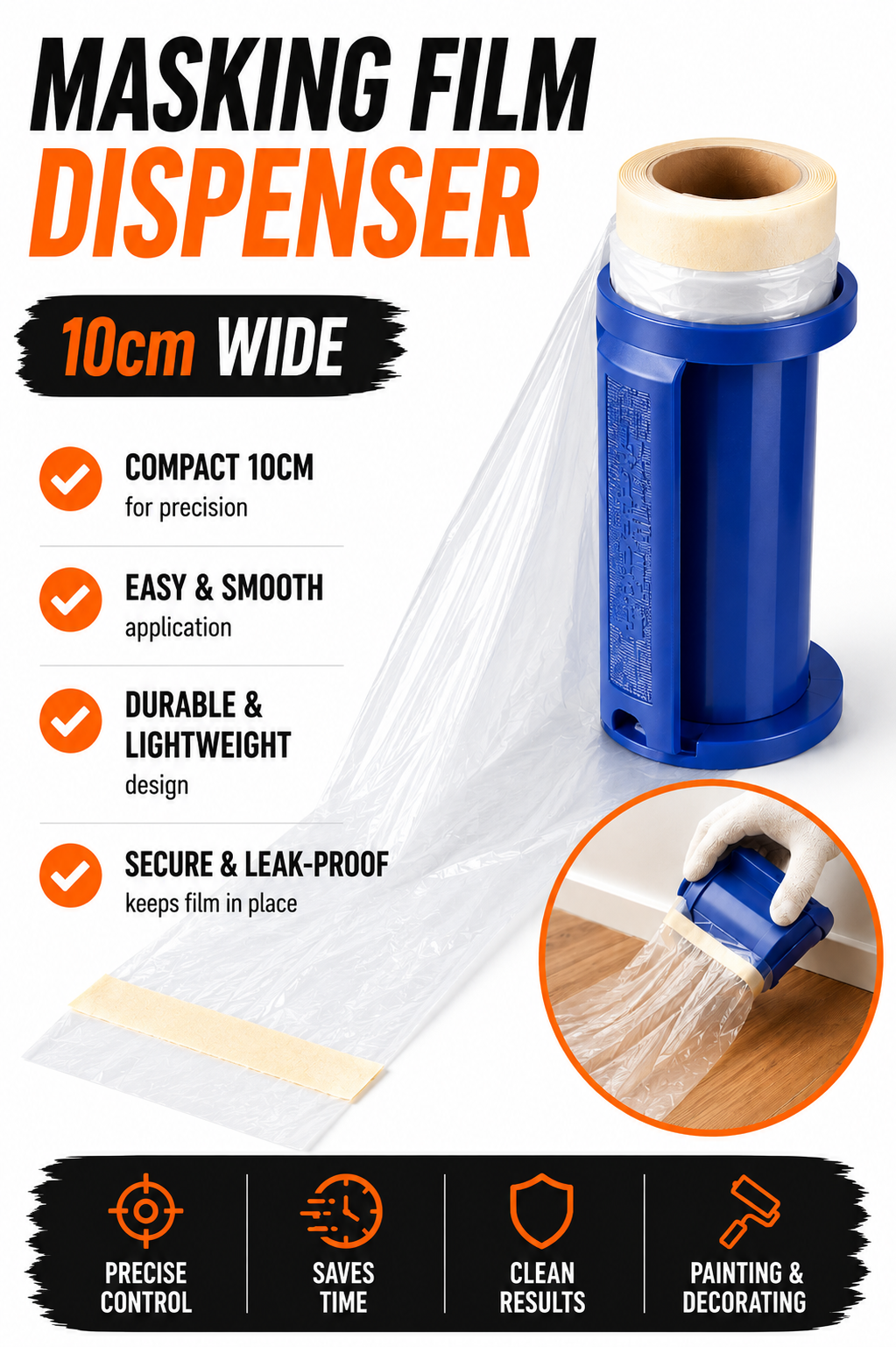 Masking Film Dispenser 10cm – Compact Precision Applicator
