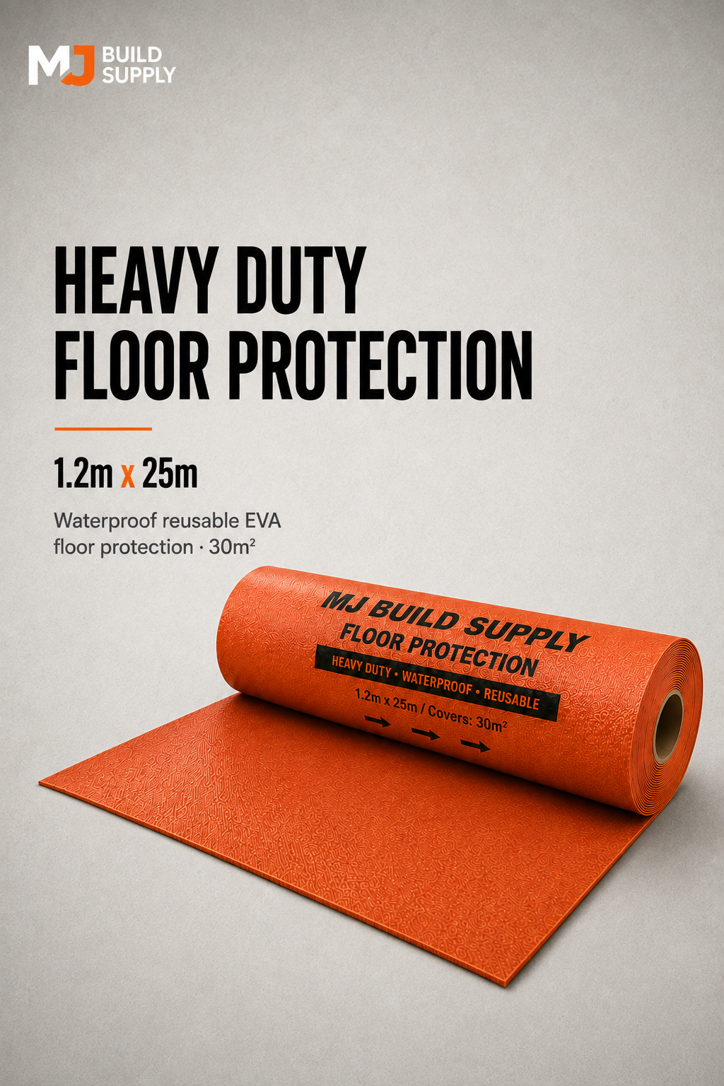 Heavy Duty Floor Protection - 1.2m x 25m
